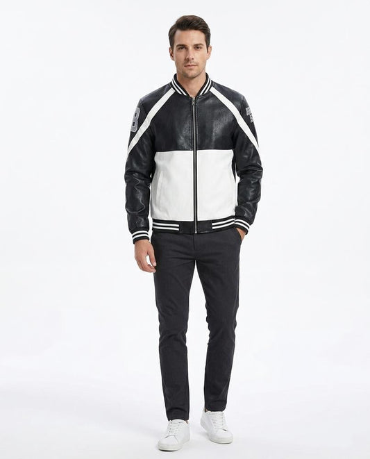 Nord Wear - Vikok | Color-Block Zip-Up Leather Jacket Men