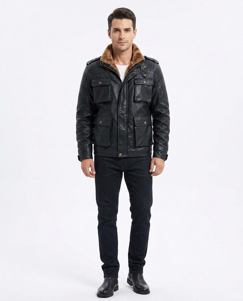 Nord Wear - Sagam | Lined Multi-Pocket Leather Jacket Men