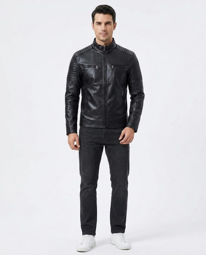 Nord Wear - Cofad | Quilted Zip-Up Leather Jacket Men