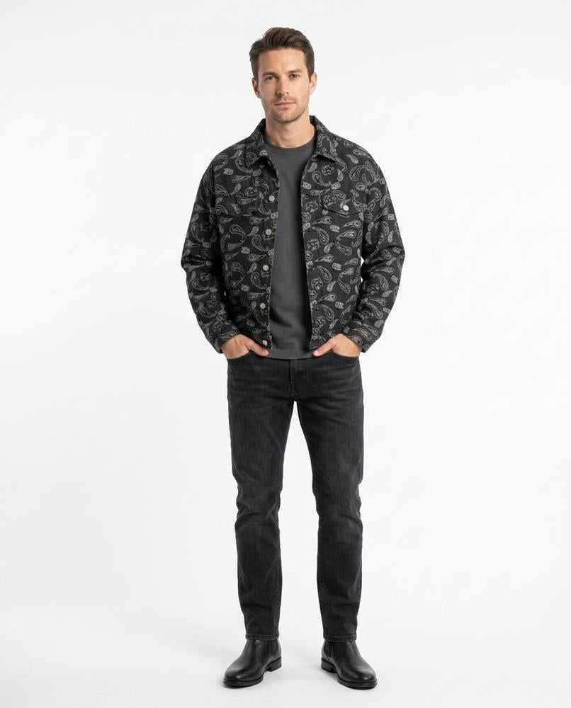 Nord Wear - Auman | Patterned Button-Up Denim Jacket Men
