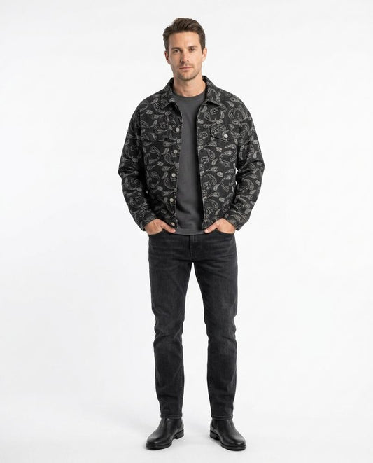 Nord Wear - Auman | Patterned Button-Up Denim Jacket Men