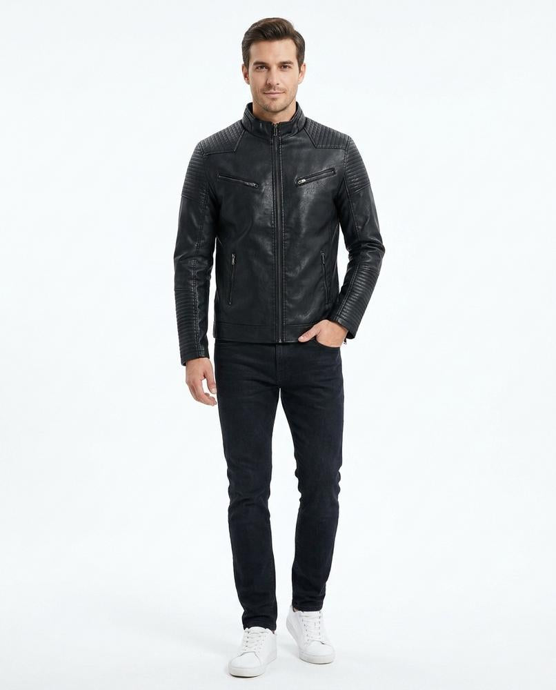 Nord Wear - Sanak | Quilted Slim Fit Leather Jacket Men