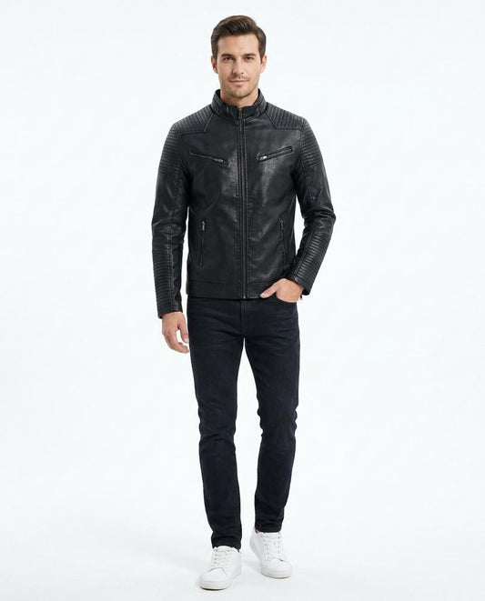 Nord Wear - Sanak | Quilted Slim Fit Leather Jacket Men