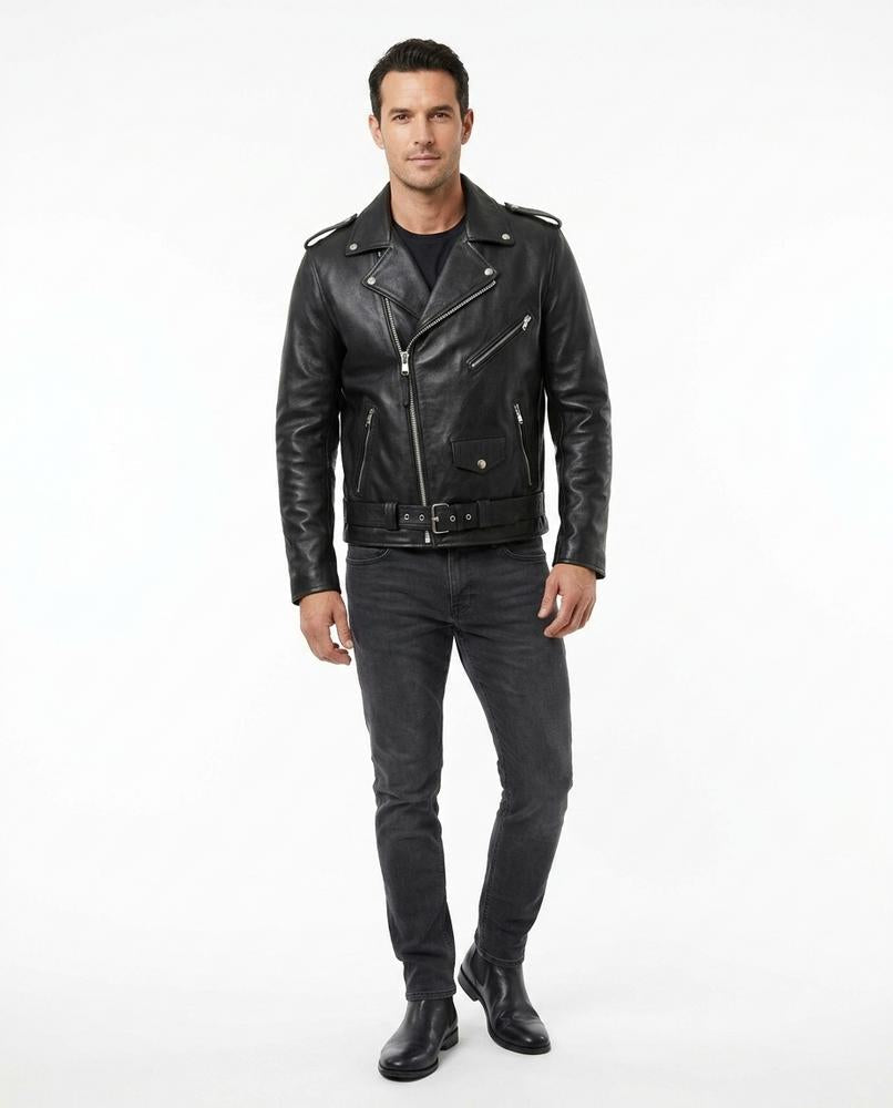 Nord Wear - Kufis | Asymmetrical Belted Leather Jacket Men