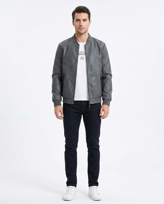 Nord Wear - Sonot | Faux Leather Bomber-Style Jacket Men