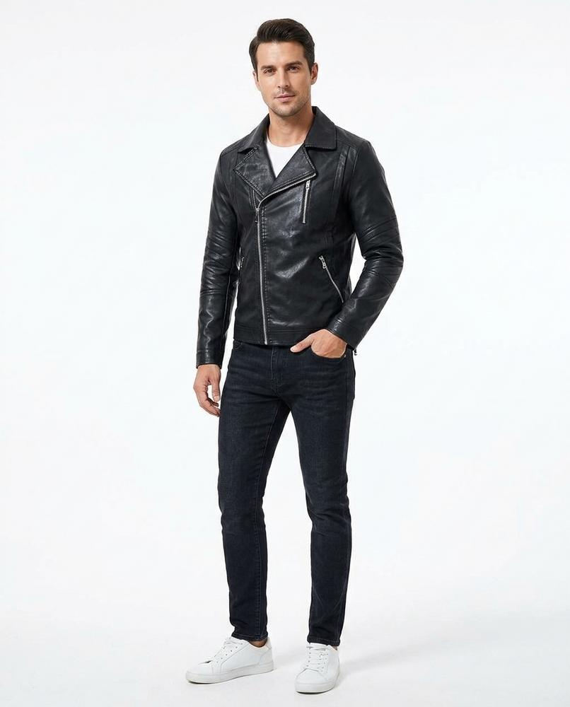 Nord Wear - Nawuv | Asymmetrical Zippered Leather Jacket Men