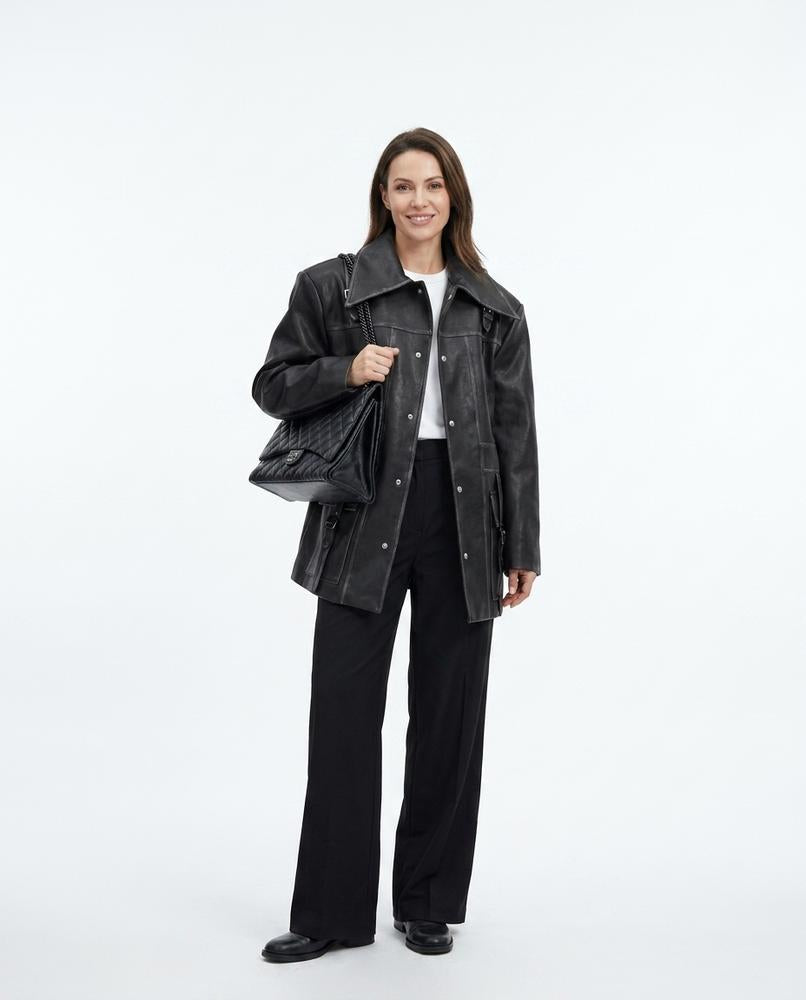 Nord Wear - Kuzil | Faux Leather Single-Breasted Jacket Women