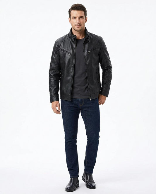 Nord Wear - Cipiv | Zip-Up Faux-Leather Leather Jacket Men