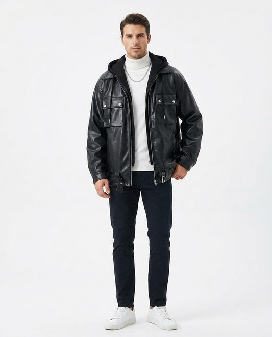 Nord Wear - Kokiv | Hooded Faux-Leather Jacket Men