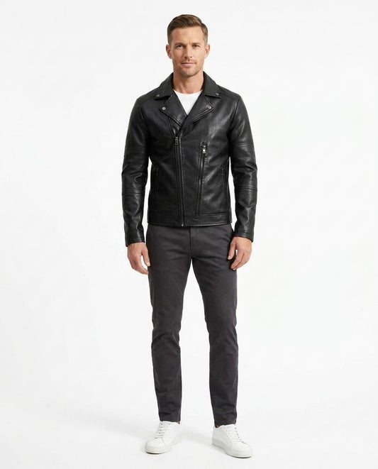 Nord Wear - Turel | Asymmetrical Leather Jacket Men