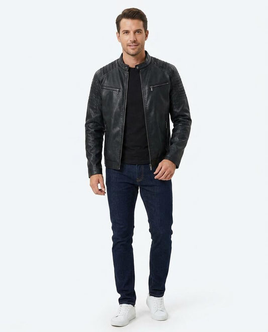 Nord Wear - Savil | Quilted Zip-Up Leather Jacket Men