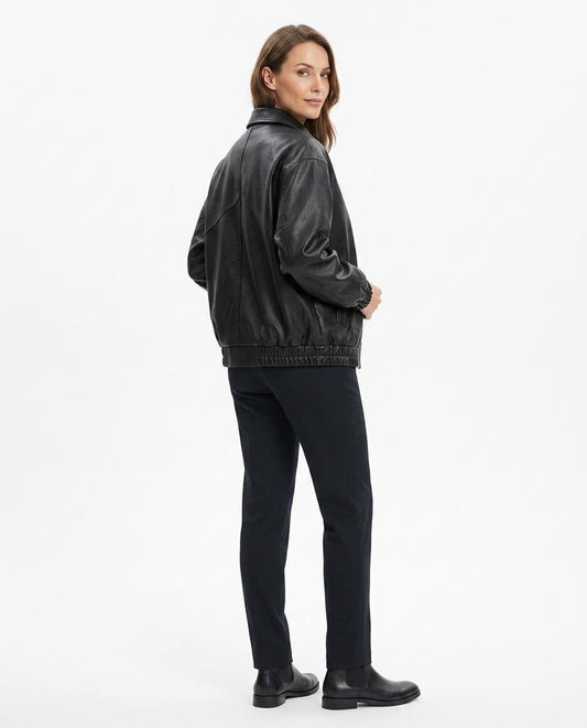 Nord Wear - Kagod | Oversized Zip-Up Leather Jacket Women