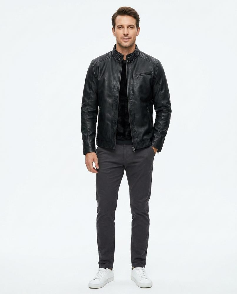 Nord Wear - Auded | Quilted Zip-Up Leather Jacket Men