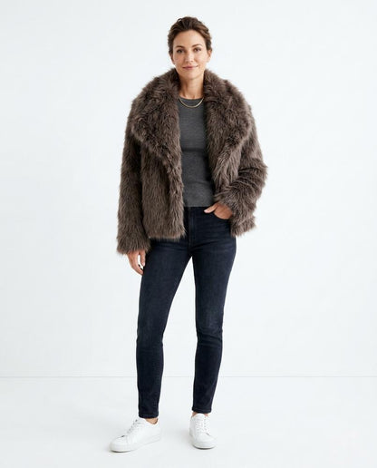 Nord Wear - Mumul | Faux Fur Lapel Collar Jacket Women