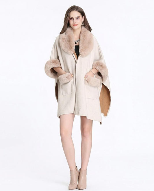 Nord Wear - Eikad | Faux Fur-Trimmed Cape-Style Coat Women