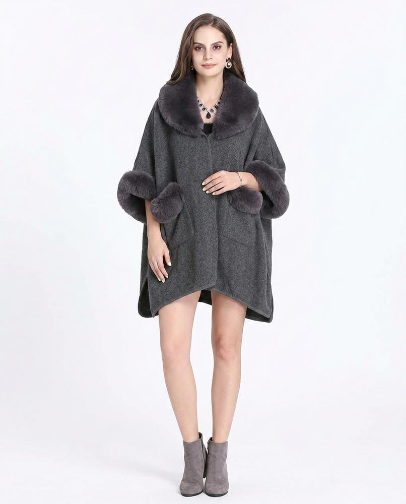 Nord Wear - Eikad | Faux Fur-Trimmed Cape-Style Coat Women