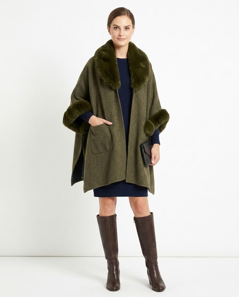 Nord Wear - Eikad | Faux Fur-Trimmed Cape-Style Coat Women
