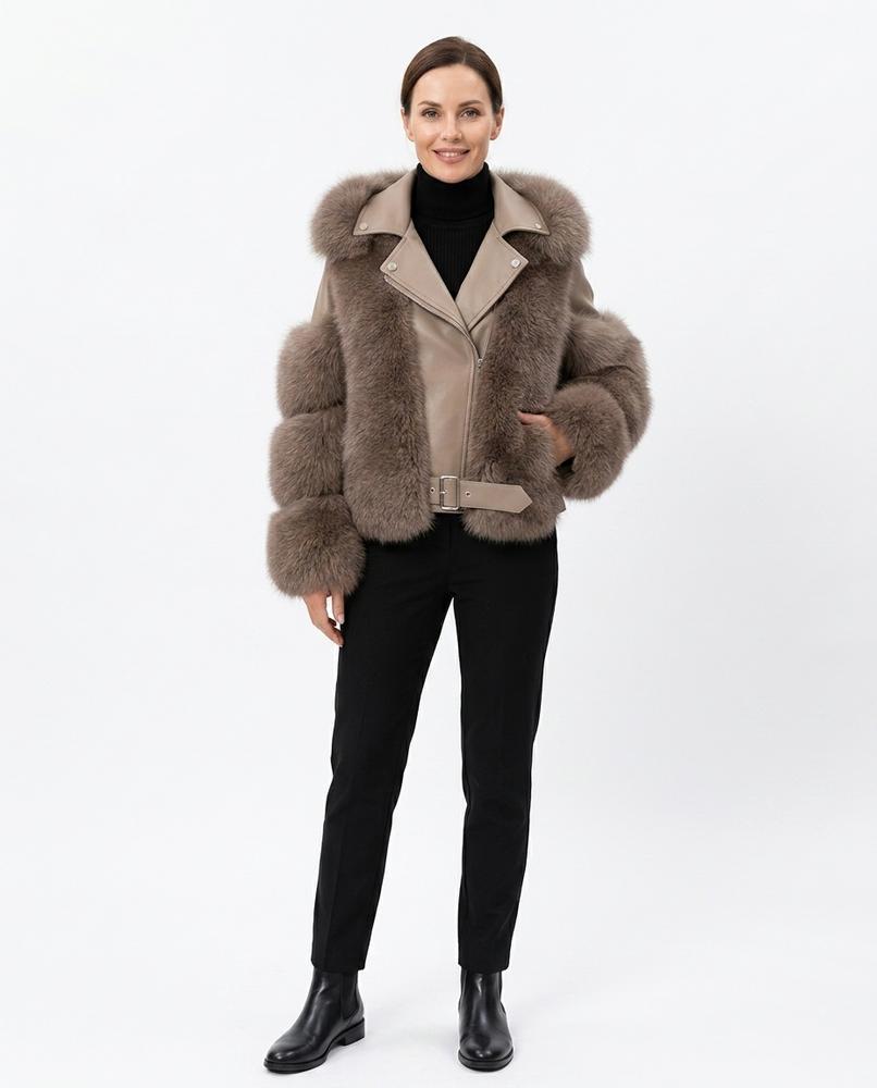 Nord Wear - Kapov | Fur-Trimmed Belted Leather Jacket Women