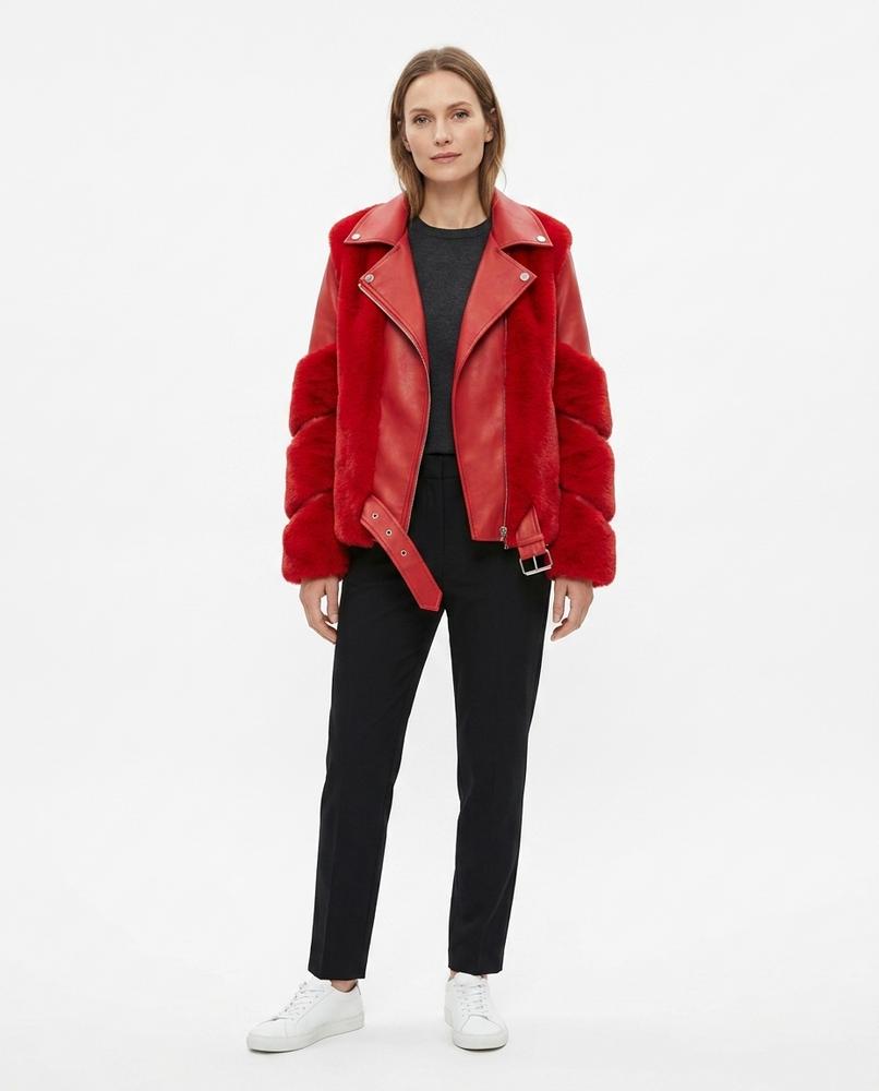 Nord Wear - Kapov | Fur-Trimmed Belted Leather Jacket Women