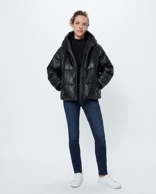 Nord Wear - Sikum | Faux-Leather Hooded Jacket Women