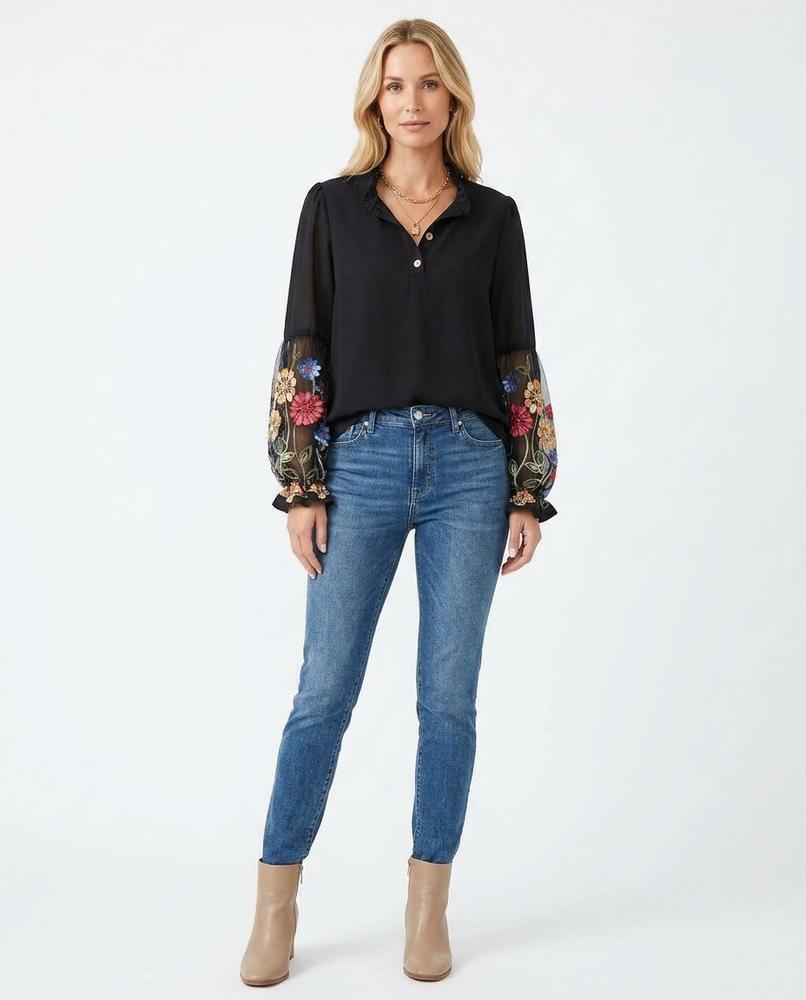 Nord Wear - Tumev | Embroidered Balloon-Sleeve Blouse Women