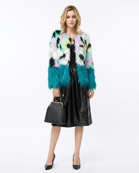 Nord Wear - Luzev | Faux Fur Multicolor Coat Women