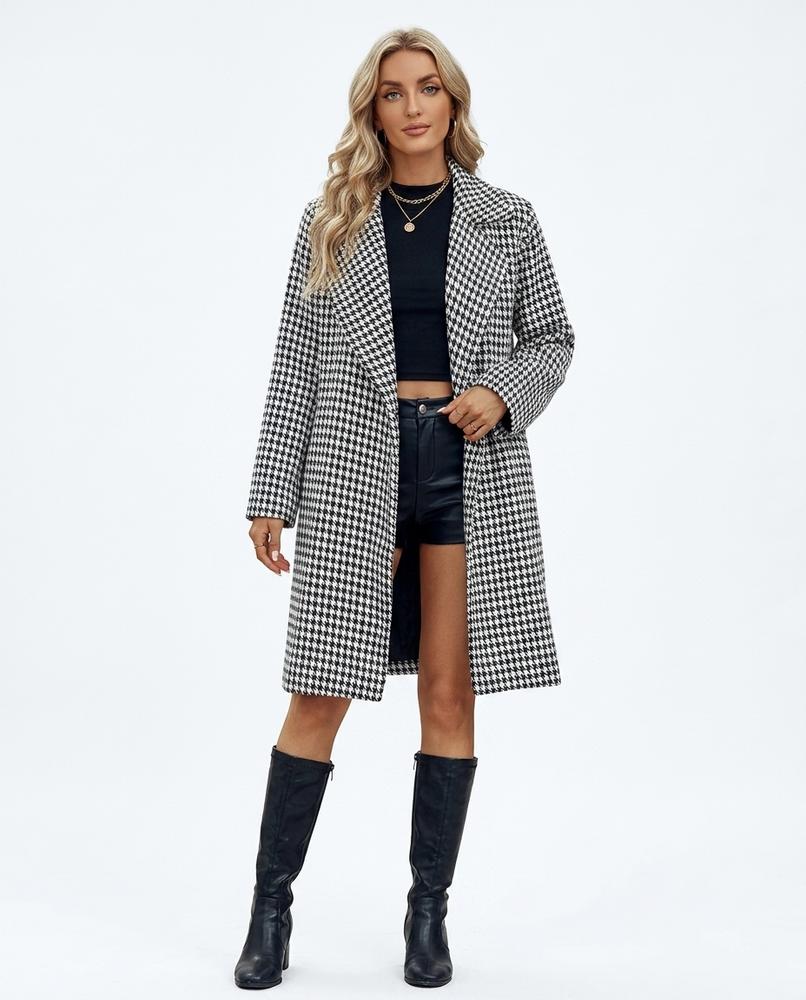 Nord Wear - Tikot | Houndstooth Notched Lapel Coat Women