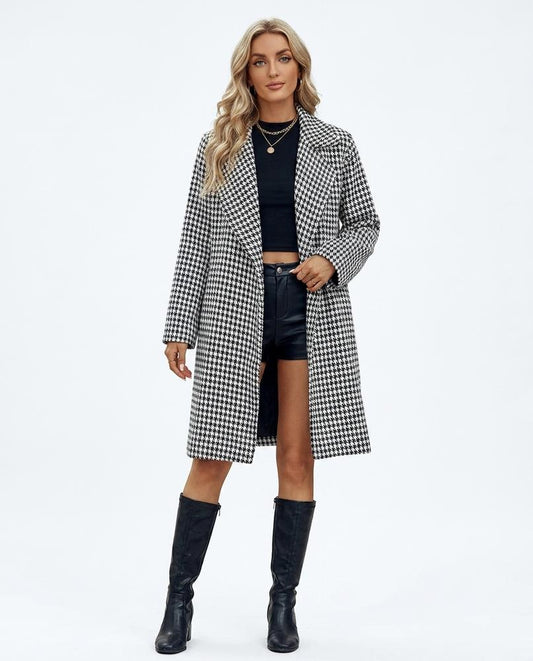 Nord Wear - Tikot | Houndstooth Notched Lapel Coat Women
