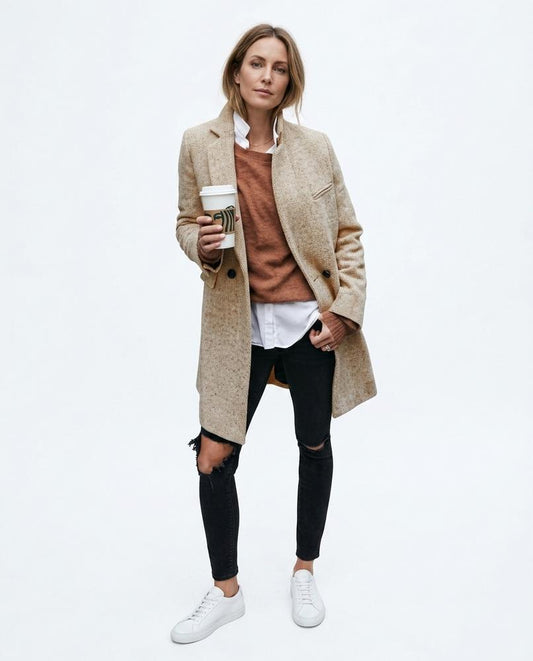 Nord Wear - Eelem | Single-Breasted Textured Coat Women
