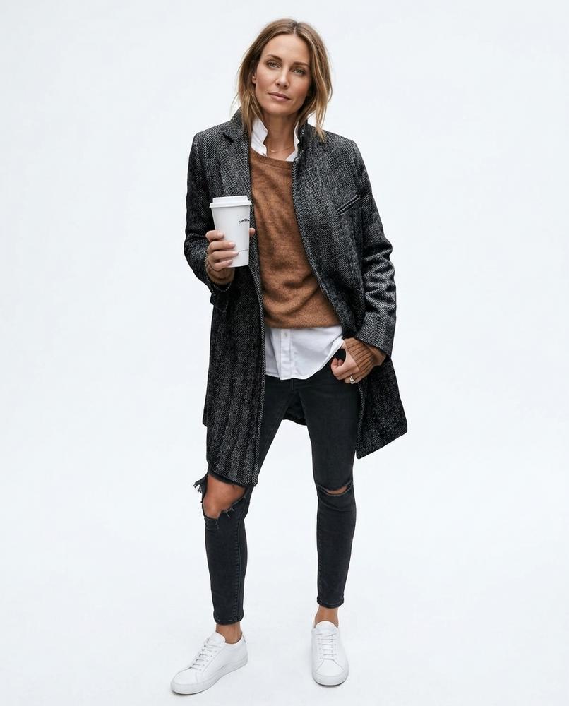 Nord Wear - Eelem | Single-Breasted Textured Coat Women