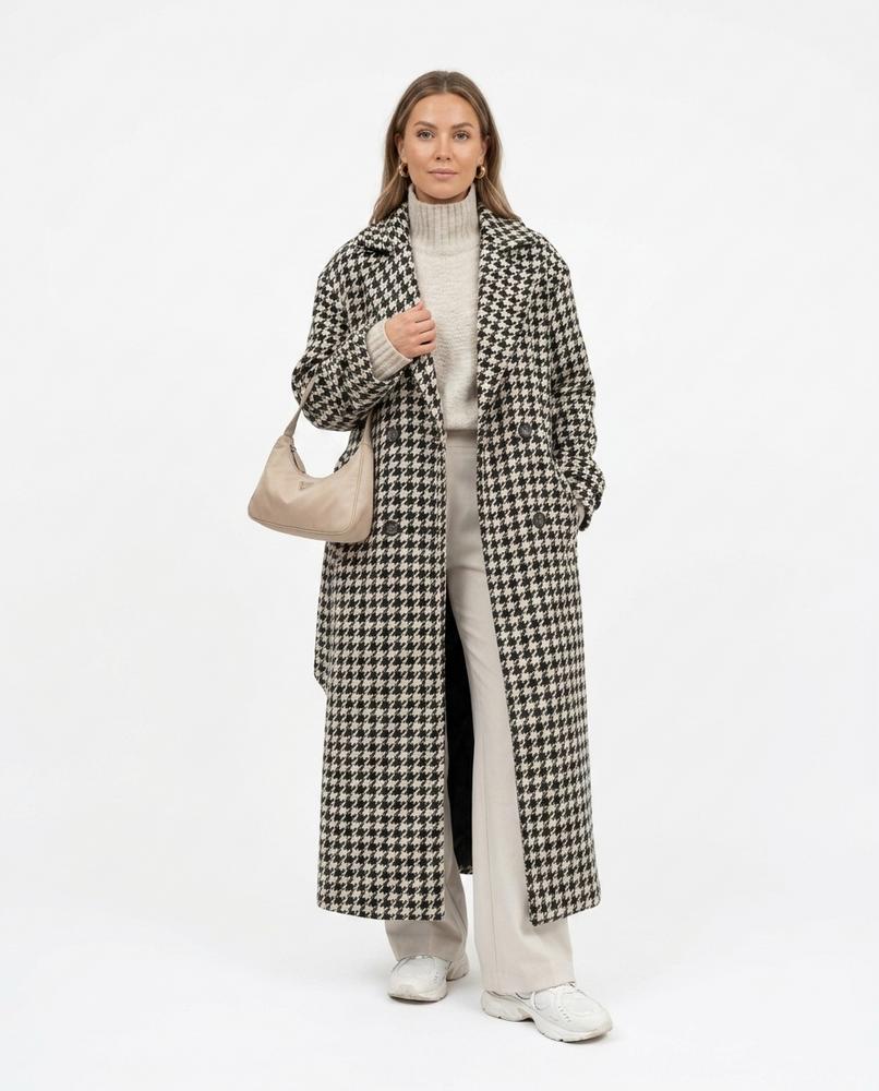 Nord Wear - Nugas | Houndstooth Double-Breasted Coat Women