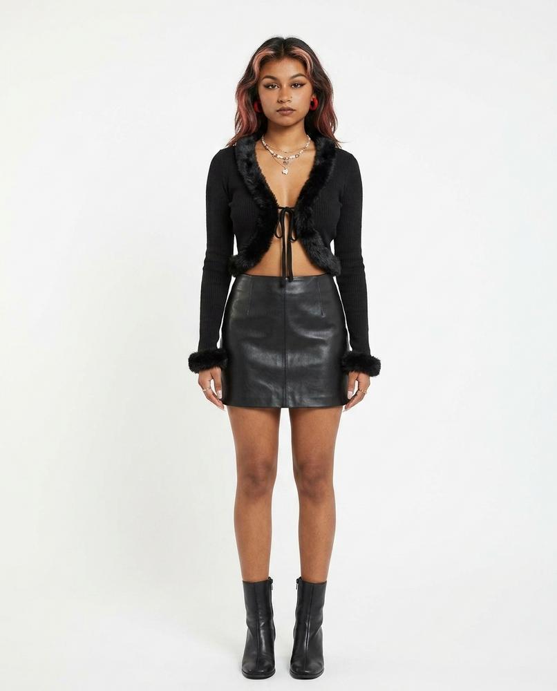 Nord Wear - Eurem | Tie-Front Fur-Trimmed Knit Cardigan Women