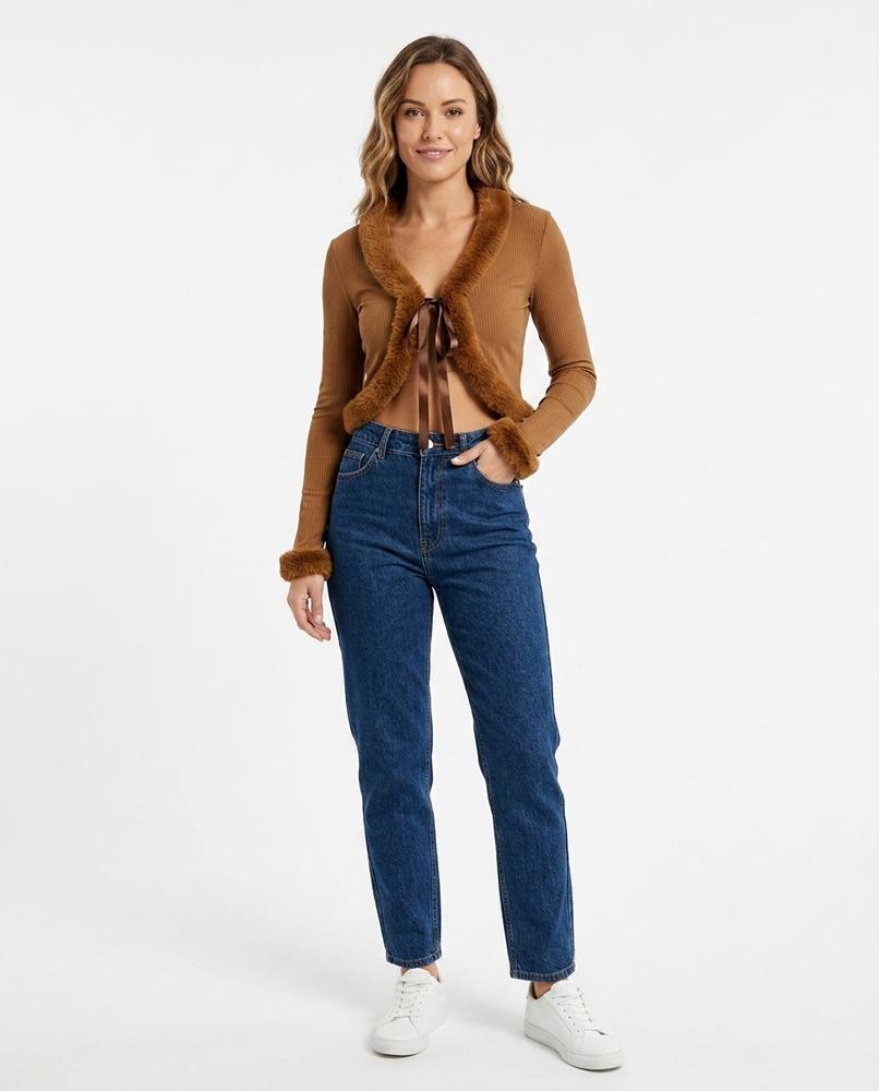 Nord Wear - Eurem | Tie-Front Fur-Trimmed Knit Cardigan Women
