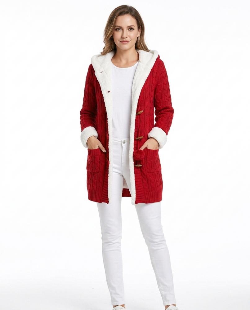 Nord Wear - Vuwok | Sherpa-Lined Cable-Knit Knit Cardigan Women