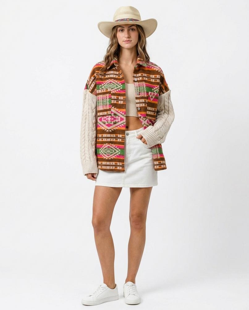 Nord Wear - Sotik | Aztec Print Knit Sleeve Jacket Women
