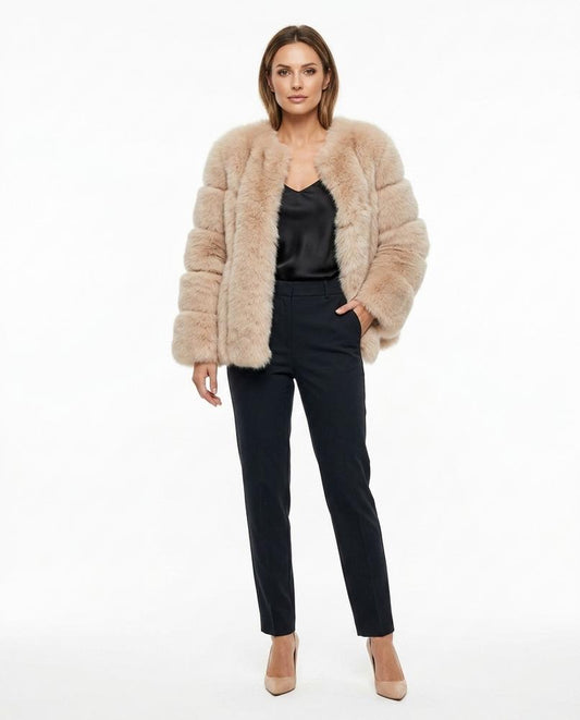 Nord Wear - Vipok | Faux Fur Collarless Jacket Women