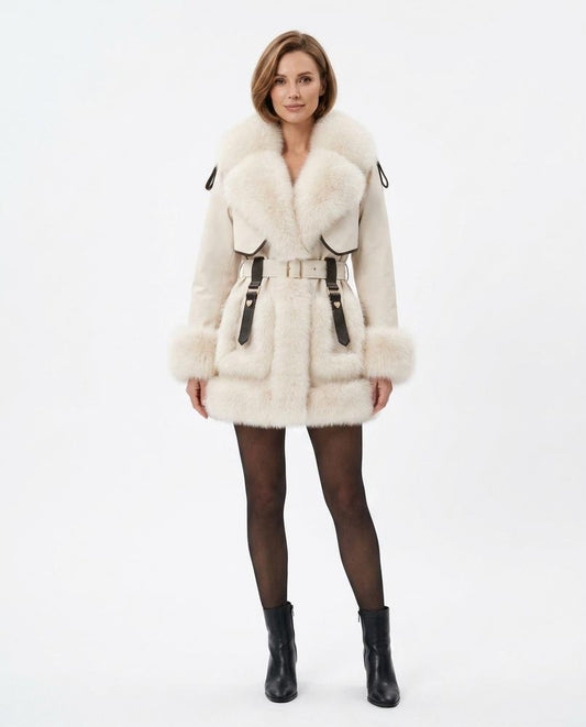 Nord Wear - Zovov | Fur-Trimmed Belted Coat Women