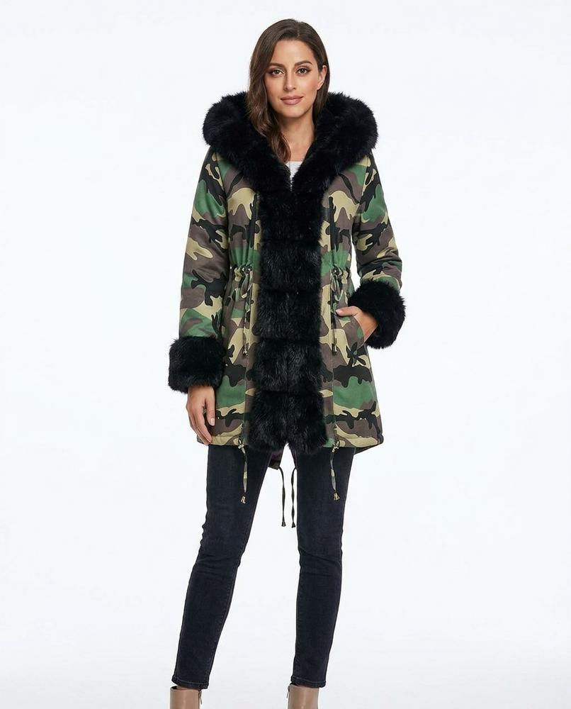 Nord Wear - Aalet | Fur-Trimmed Camouflage Coat Women
