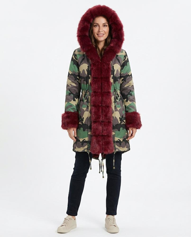 Nord Wear - Aalet | Fur-Trimmed Camouflage Coat Women