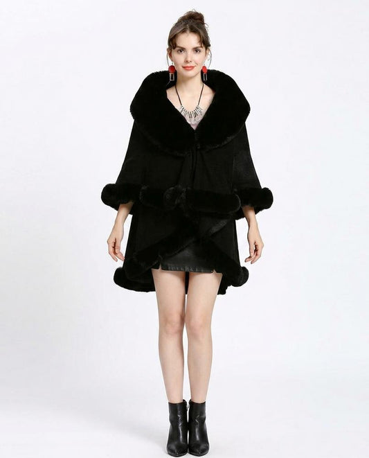 Nord Wear - Cages | Faux Fur-Trimmed Cape-Style Coat Women