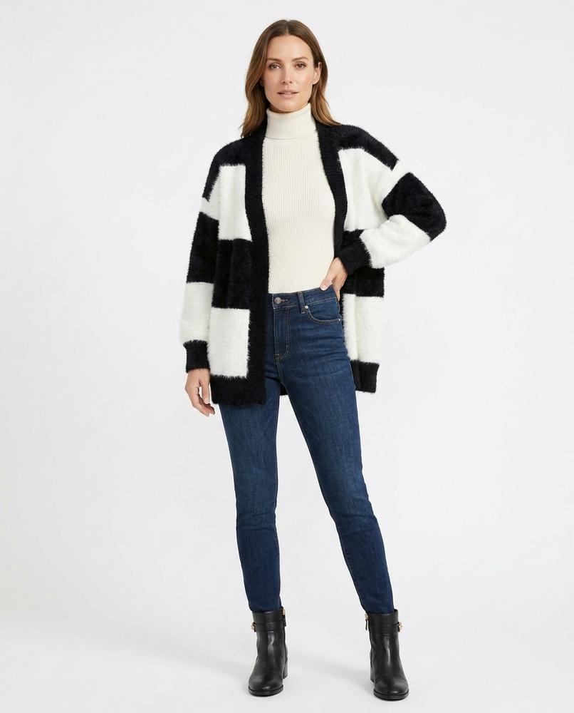 Nord Wear - Lerem | Colorblock Fluffy Knit Cardigan Women