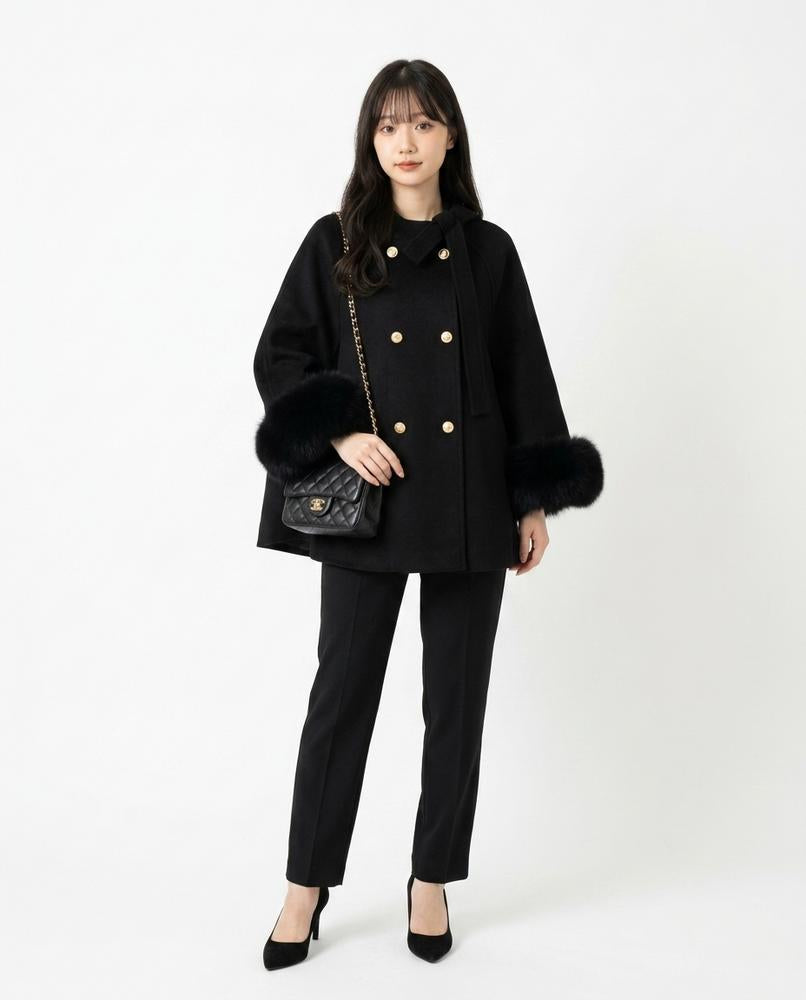 Nord Wear - Vepum | Double-Breasted Fur-Cuffed Coat Women
