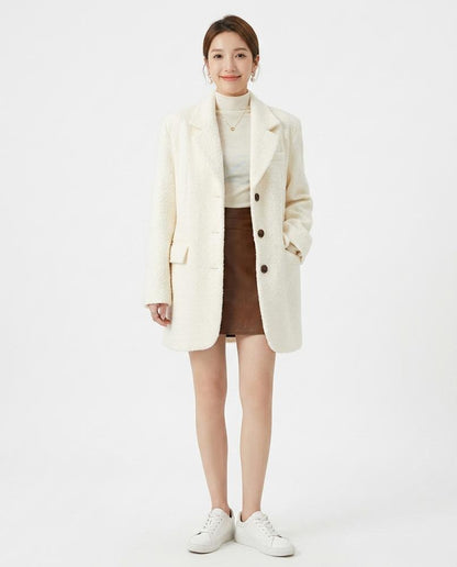Nord Wear - Ailul | Textured Single-Breasted Coat Women