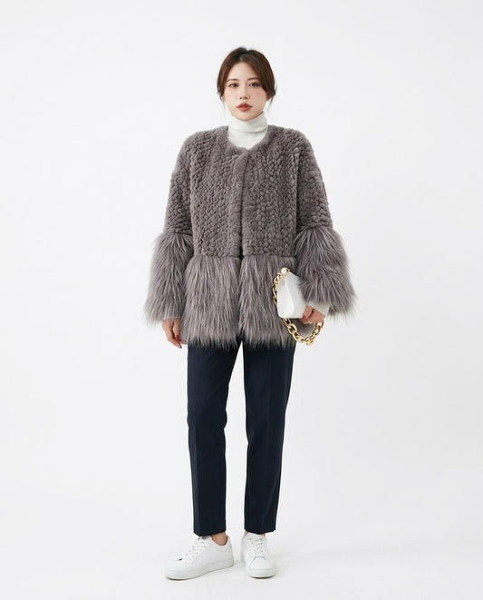 Nord Wear - Yiwel | Mixed-Texture Collarless Jacket Women