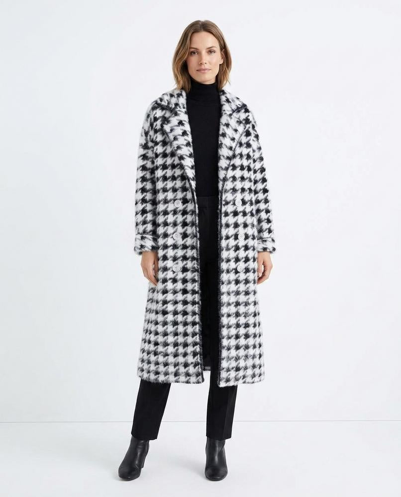 Nord Wear - Cubor | Houndstooth Double-Breasted Coat Women
