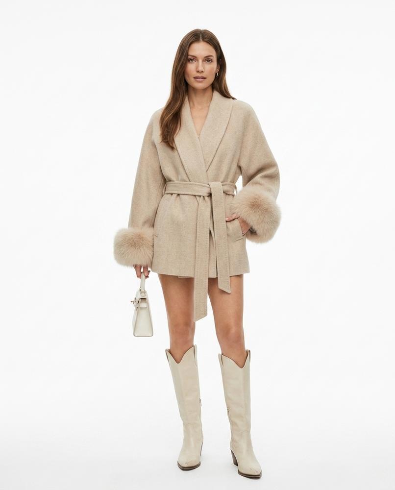 Nord Wear - Aibus | Belted Fur-Trimmed Coat Women