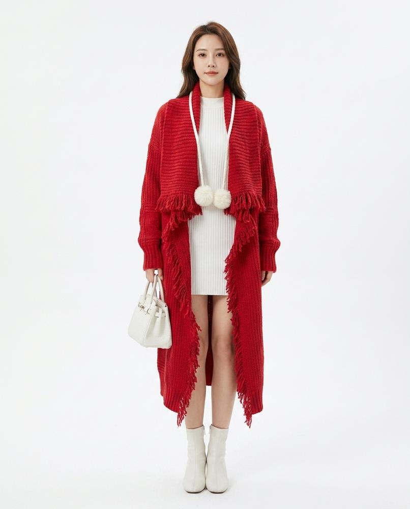 Nord Wear - Sevul | Fringed Longline Knit Cardigan Women