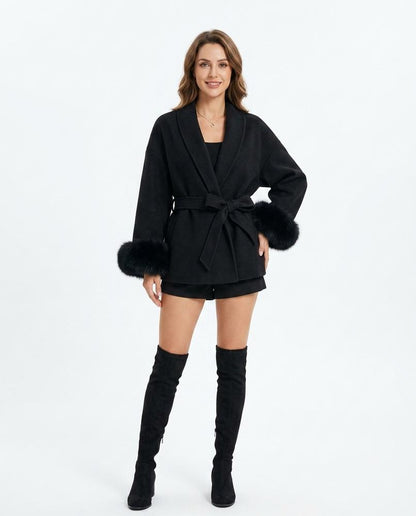 Nord Wear - Aibus | Belted Fur-Trimmed Coat Women