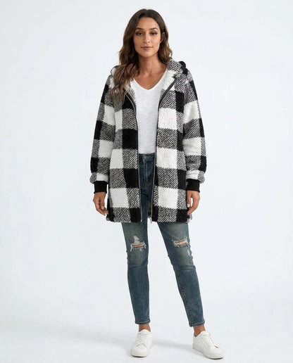 Nord Wear - Comil | Hooded Plaid Coat Women