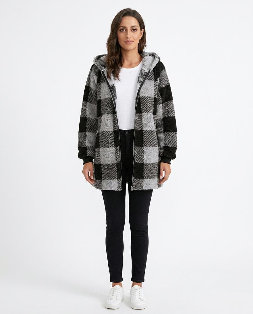 Nord Wear - Comil | Hooded Plaid Coat Women